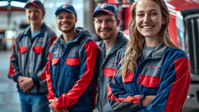 Roadside service provider team in uniform